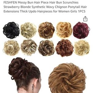 Feshfen Messy Hair Bun Strawberry Blonde